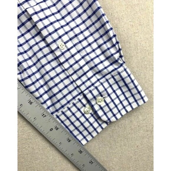 Brooks Brothers Men's Blue & White Plaid 3XLT Non-Iron Stretch Cotton Polo Shirt - Picture 8 of 9